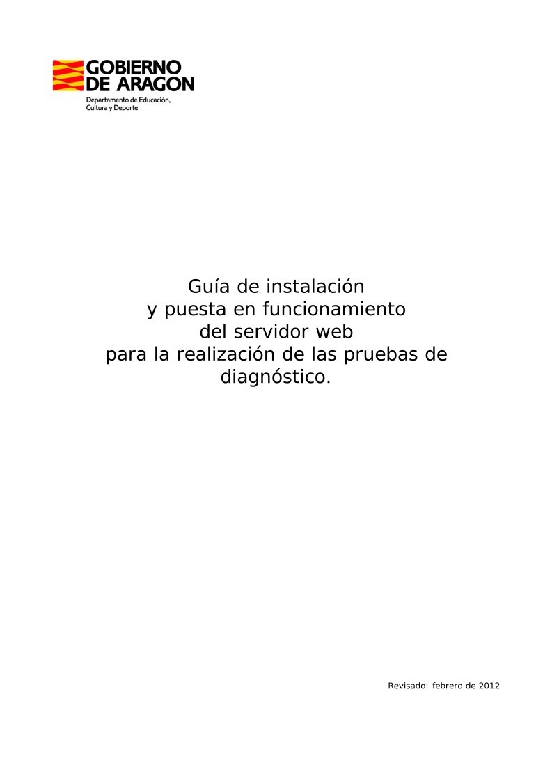 Imágen de pdf Guía de instalación y puesta en funcionamiento del servidor web para la realización de las pruebas de diagnóstico